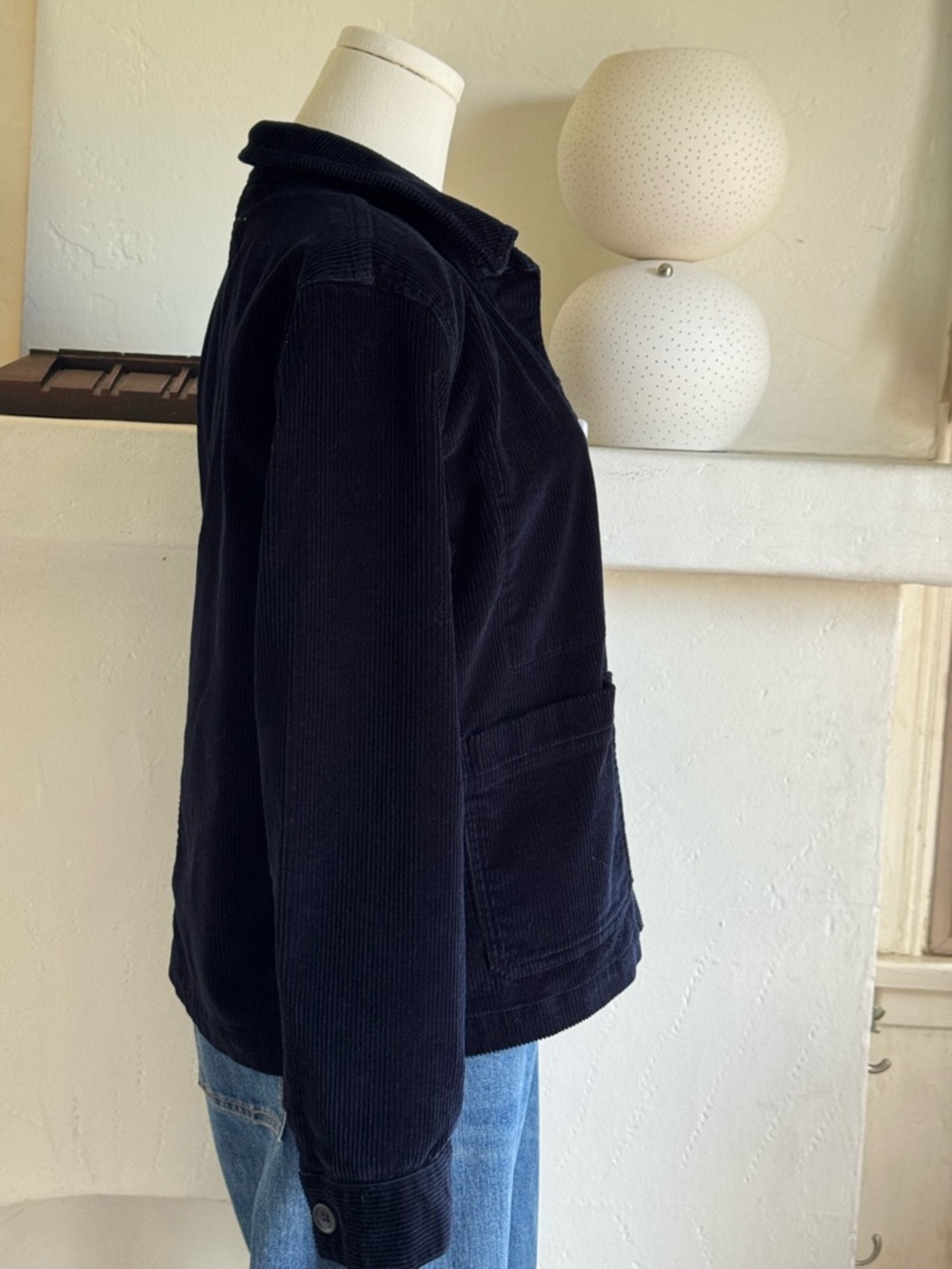 Everlane Navy Corduroy Chore Jacket Shirt Jacket Cotton Utility Small - Picture 3 of 5